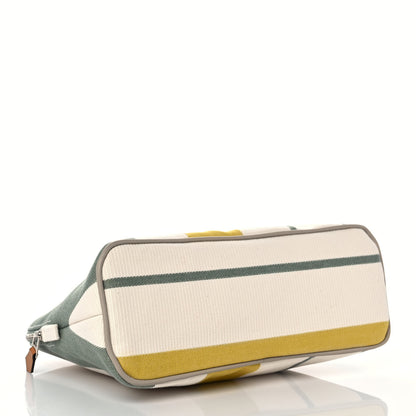 Hermes Cotton Stripe Bolide Rayures Rocabar Mini Travel Cosmetic Pouch Absinthe 4 of 9