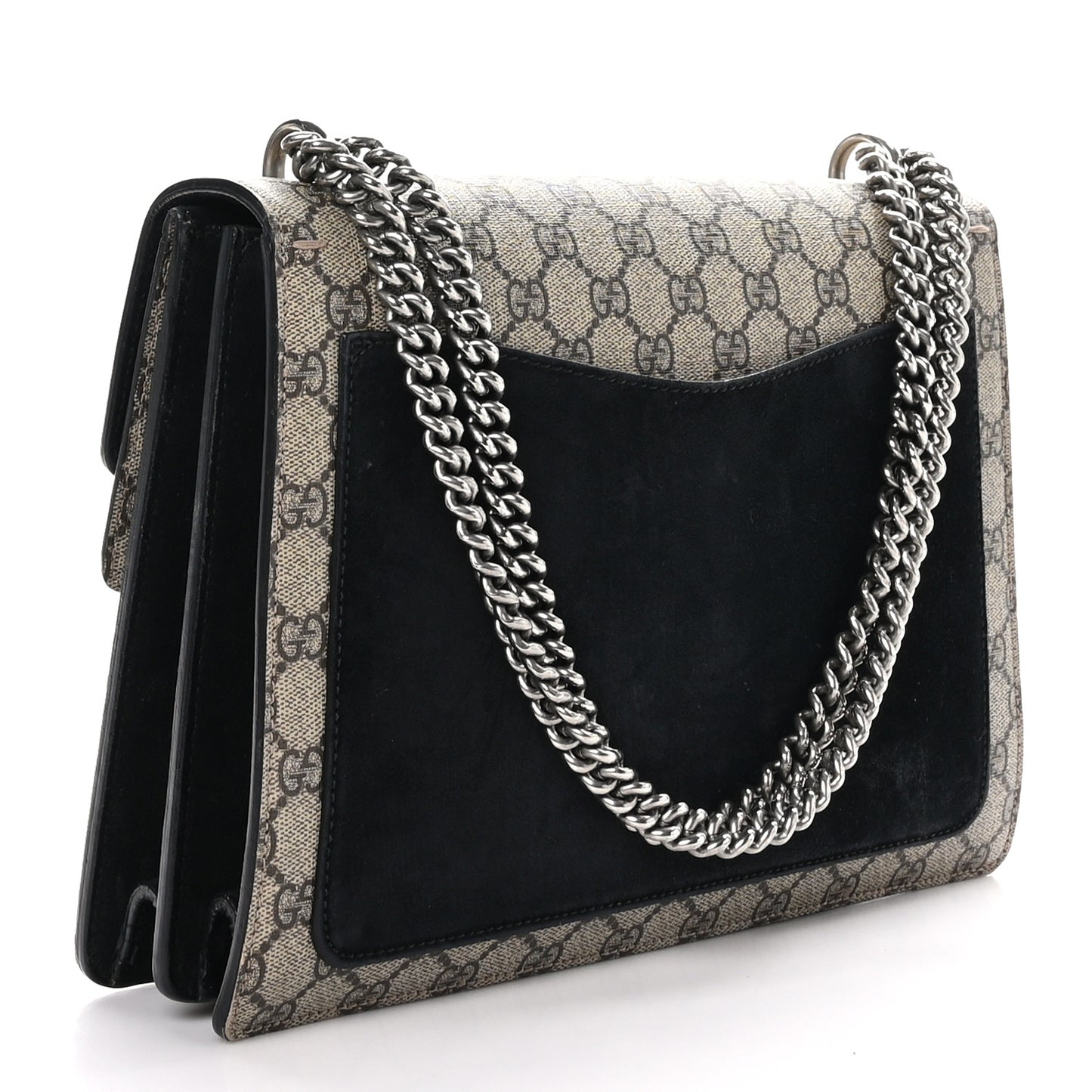 GG Supreme Monogram Medium Dionysus Shoulder Bag Black