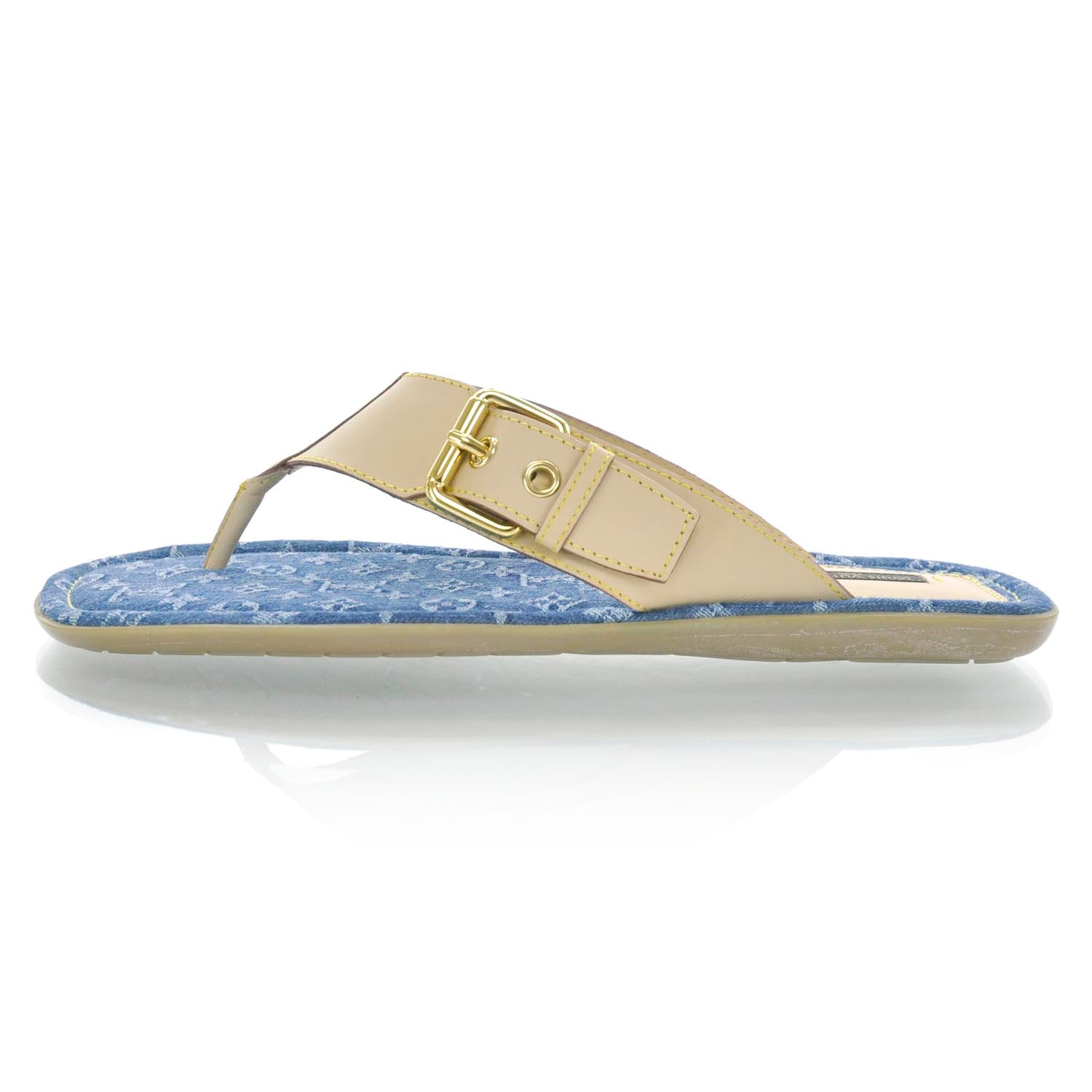 Louis Vuitton Vachetta Denim Monogram Thong Sandals 41 2 of 6