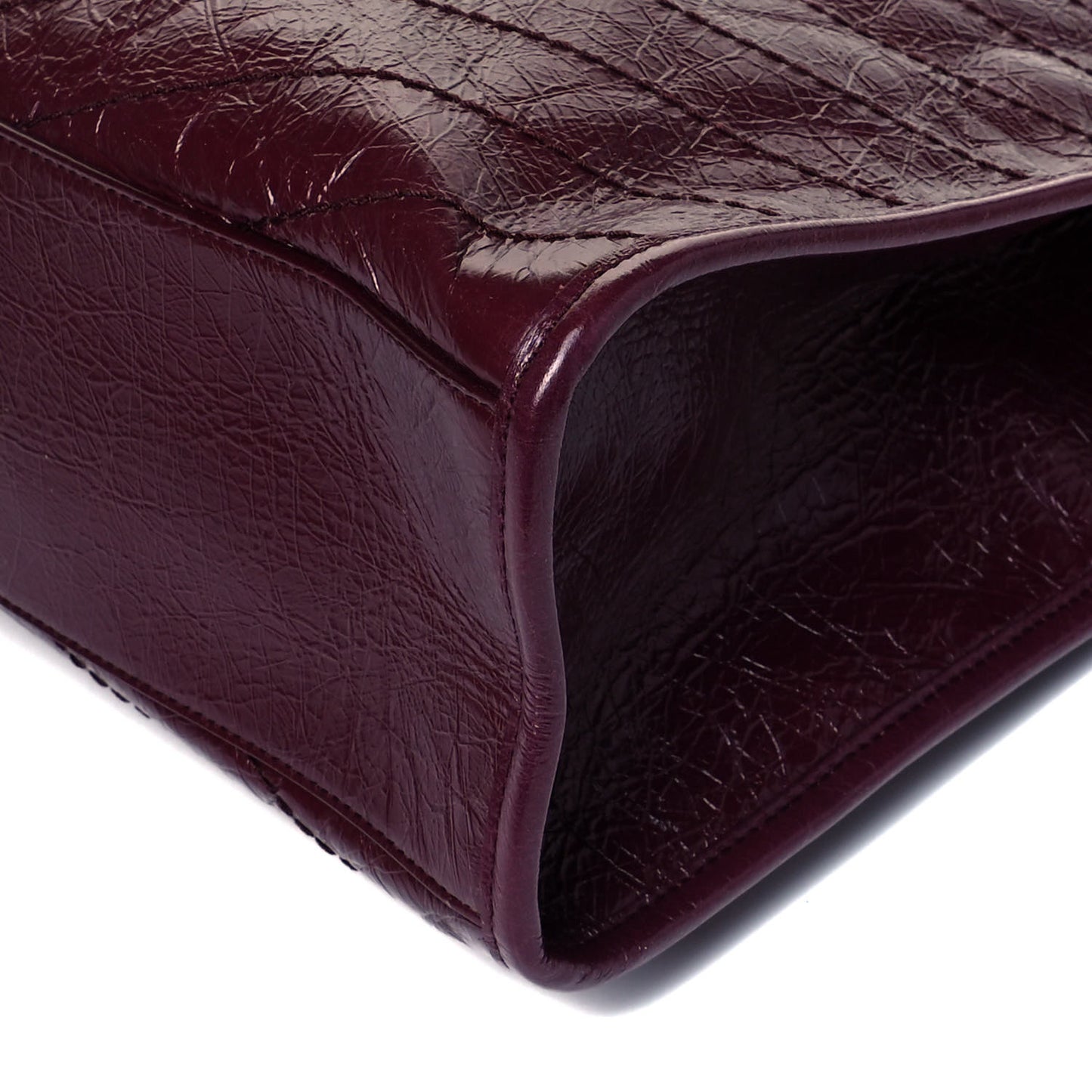 Crinkled Calfskin Matelasse Monogram Niki Shoulder Bag Rouge Legion