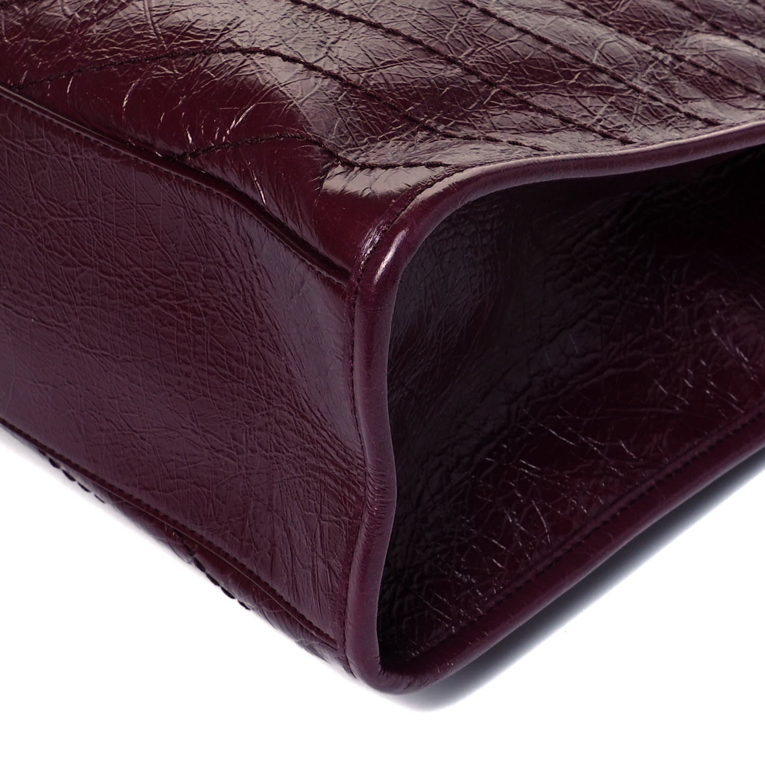 Saint Laurent Crinkled Calfskin Matelasse Monogram Niki Shoulder Bag Rouge Legion 8 of 8