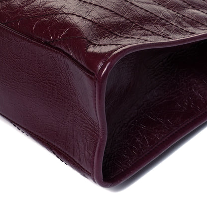 Saint Laurent Crinkled Calfskin Matelasse Monogram Niki Shoulder Bag Rouge Legion 8 of 8