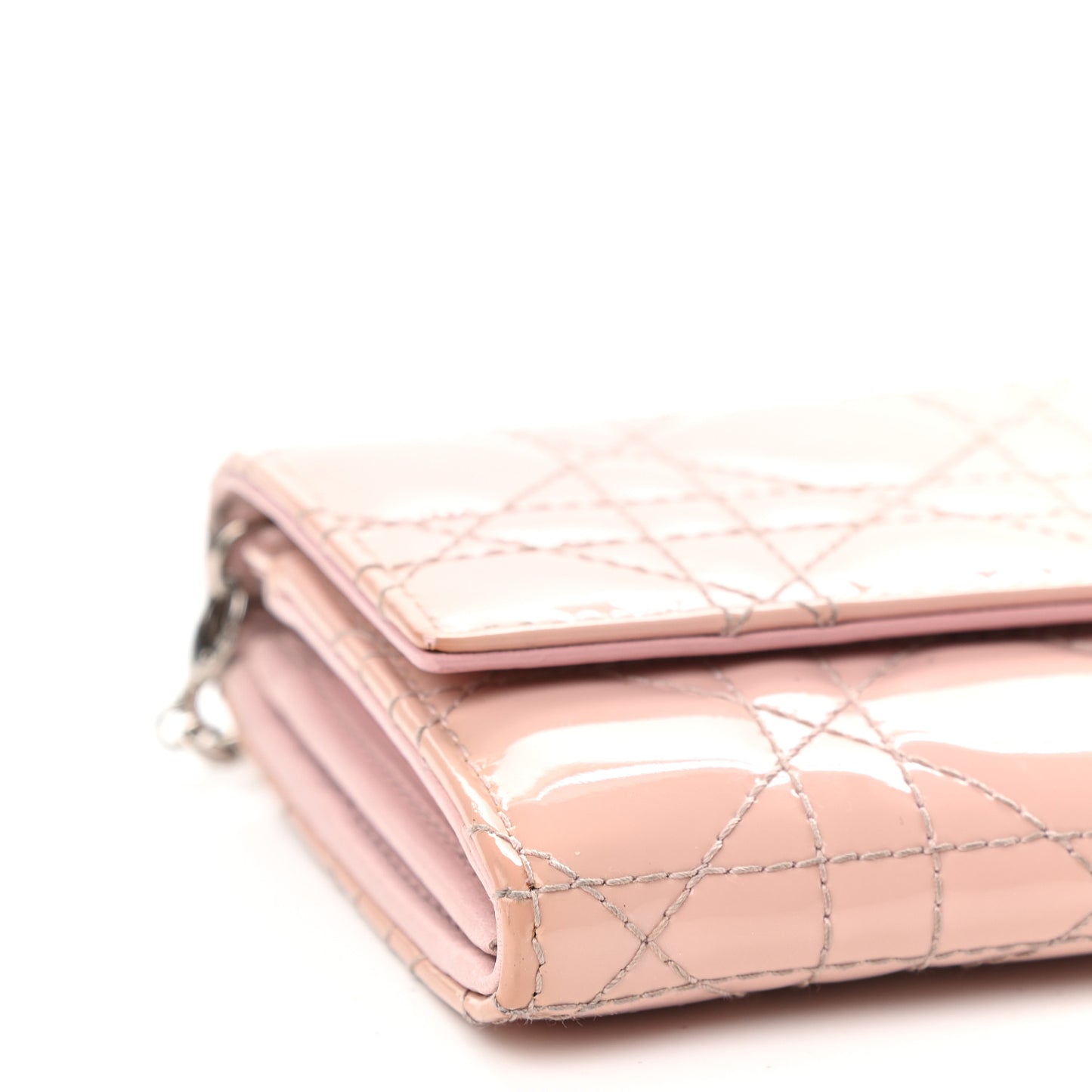Patent Cannage Rendezvous Chain Wallet Pale Pink