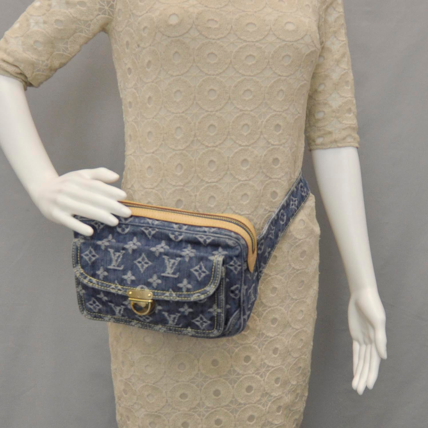 Louis Vuitton Monogram Denim Bum Bag Blue 2 of 7