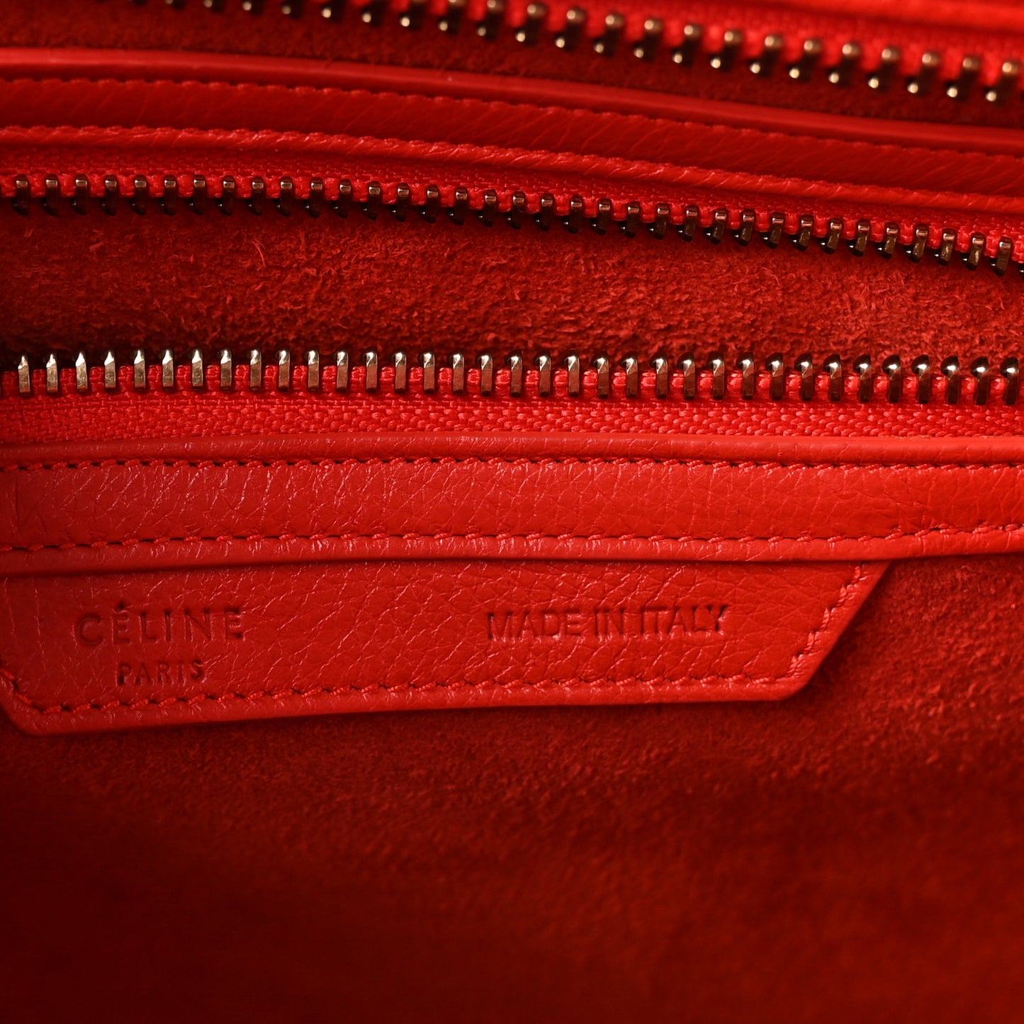 Drummed Calfskin Micro Luggage Vermillion