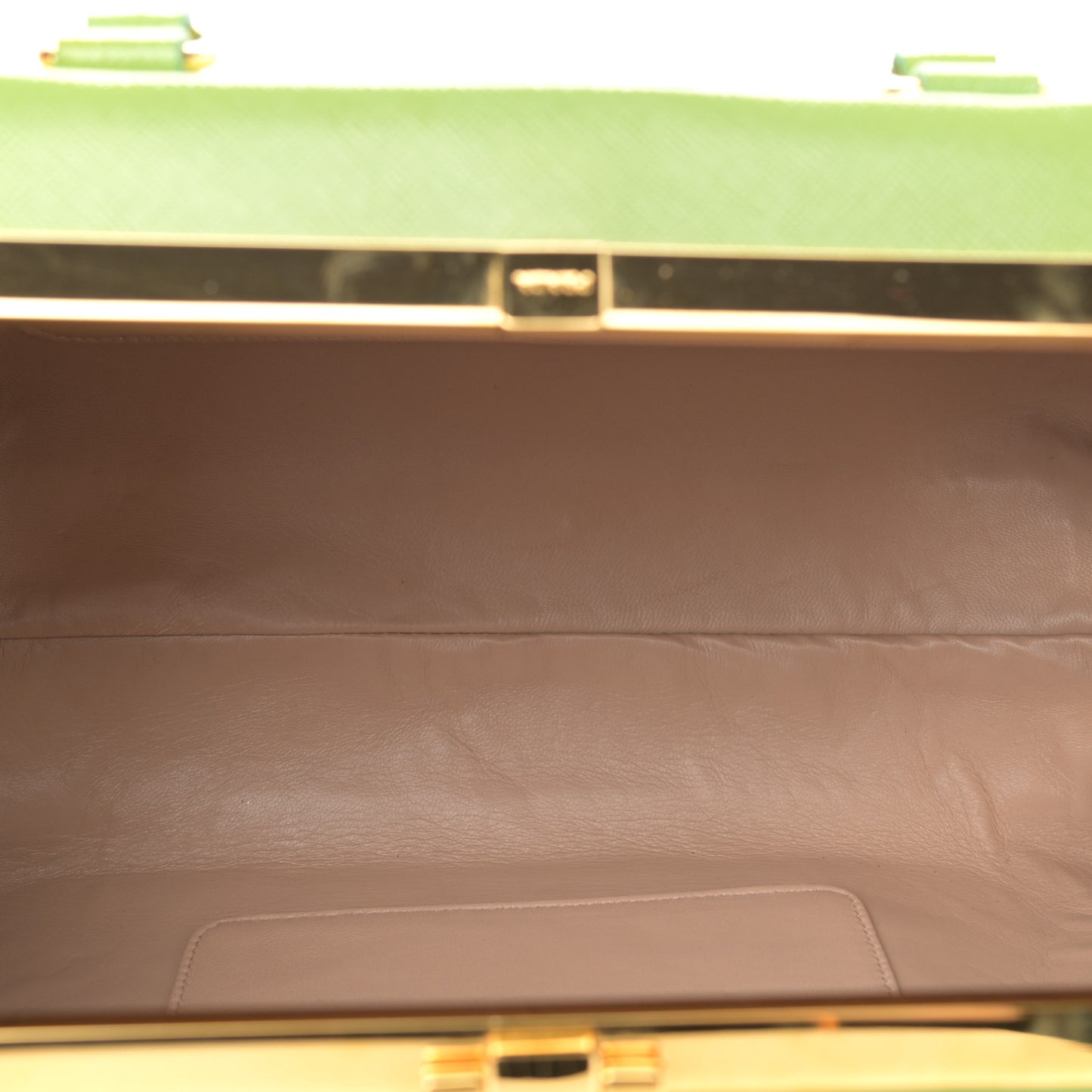 Saffiano Vernice Pyramid Bag Acquamarina