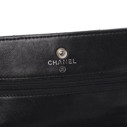 Chanel Lambskin Quilted Wallet On Chain WOC Black 5 of 10
