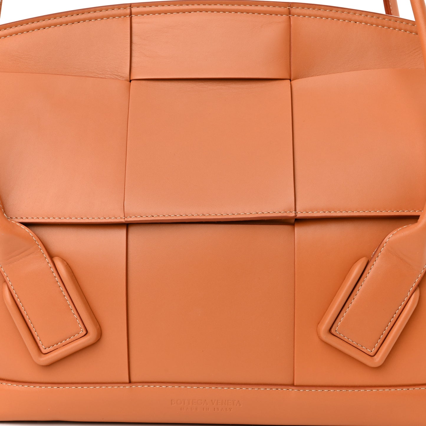 French Calfskin Maxi Intrecciato Medium Arco Caramel