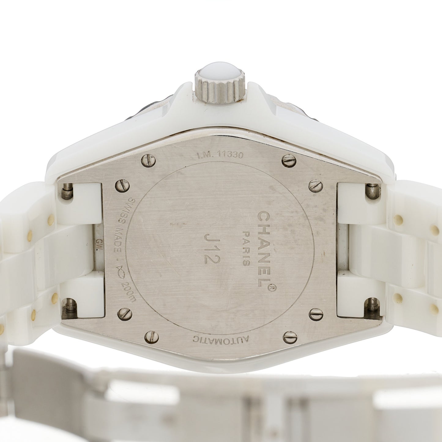 Stainless Steel Ceramic Diamond Pave Bezel 38mm J12 Automatic Watch White