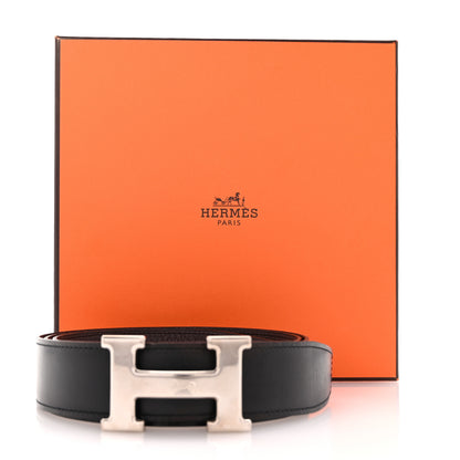 Hermes Box Togo 32mm H Belt 95 38 Black Chocolate 6 of 6