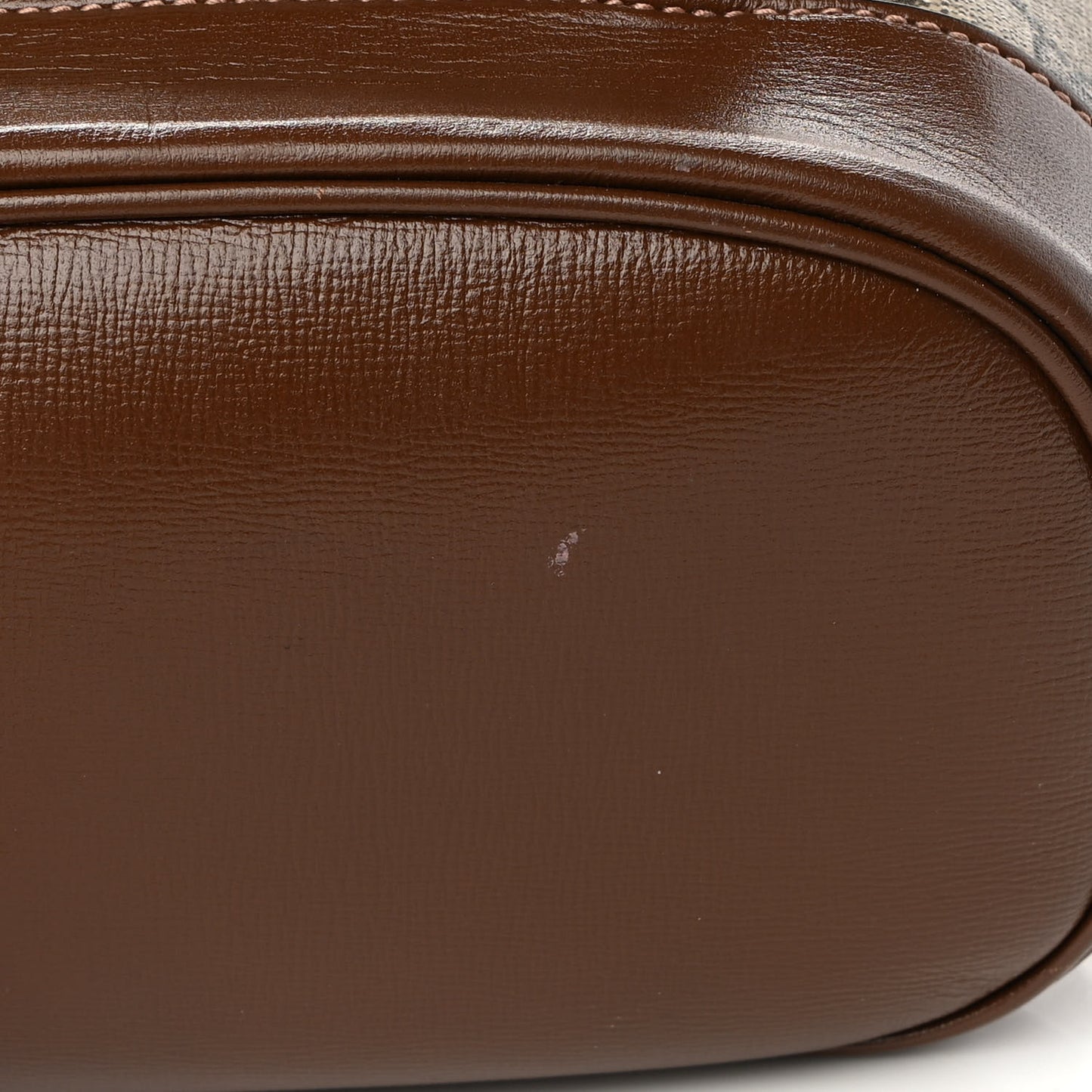 GG Supreme Monogram Calfskin Horsebit 1955 Single Buckle Backpack Beige Brown Sugar