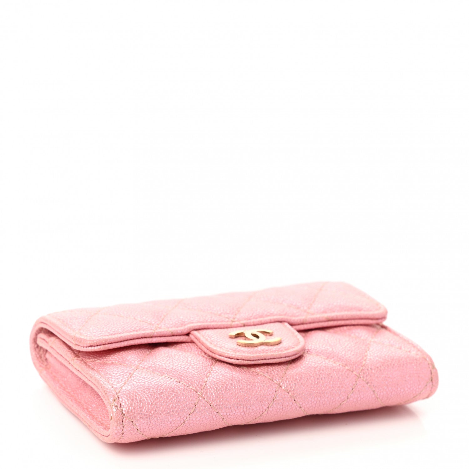 Chanel Iridescent Caviar Quilted Flap Card Holder Rose Pink 3 of 8