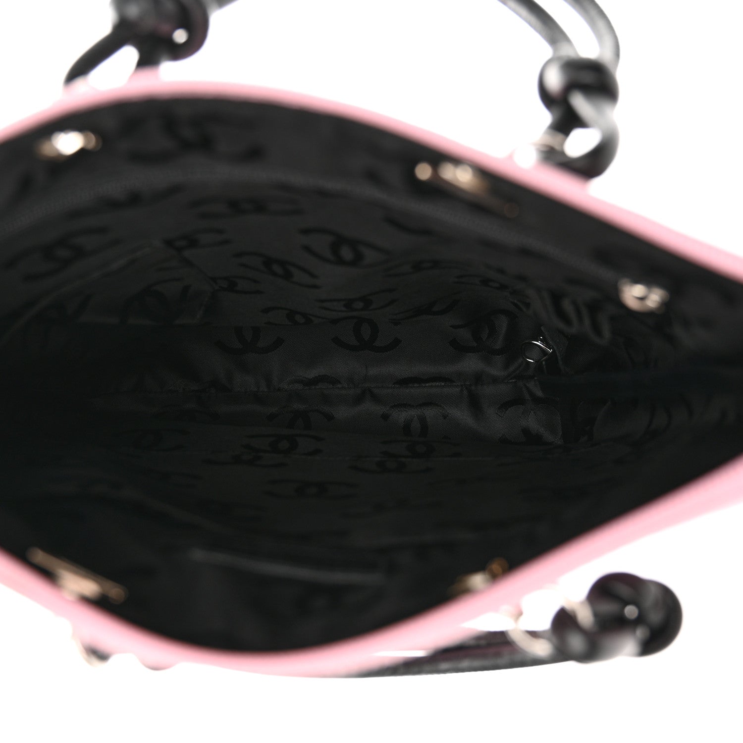 Chanel Calfskin Quilted Cambon Flat Tote Pink Black 5 of 14