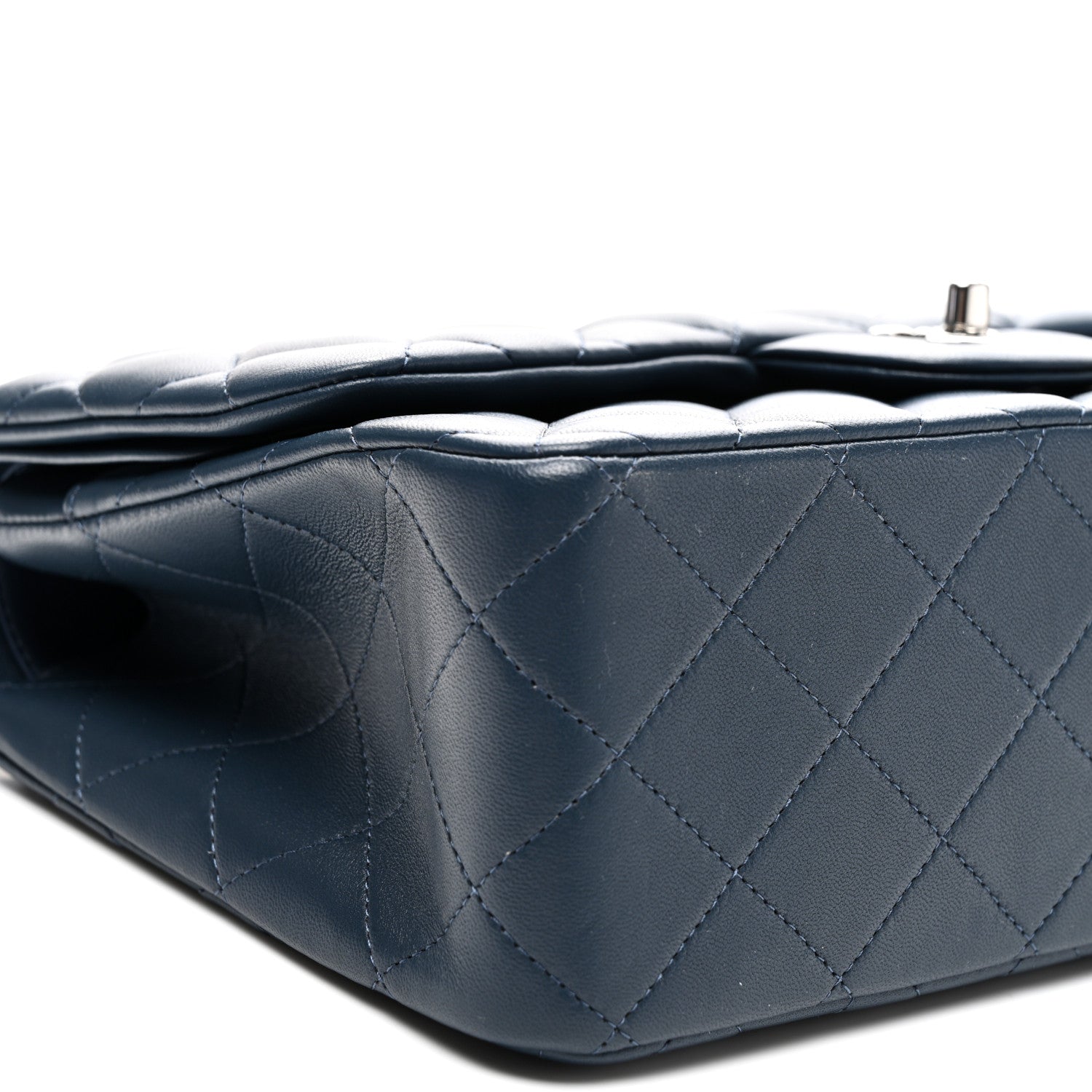 Chanel Lambskin Quilted Jumbo Double Flap Navy 9 of 10