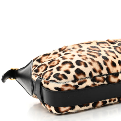 Celine Furry Goatskin Leopard Medium Romy Shoulder Bag Natural Black 8 of 9