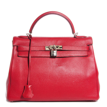 Hermes Taurillon Clemence Kelly Retourne 32 Rouge Garance 1 of 25