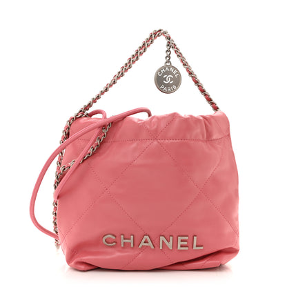 Chanel Shiny Calfskin Quilted Mini Chanel 22 Pink 1 of 11