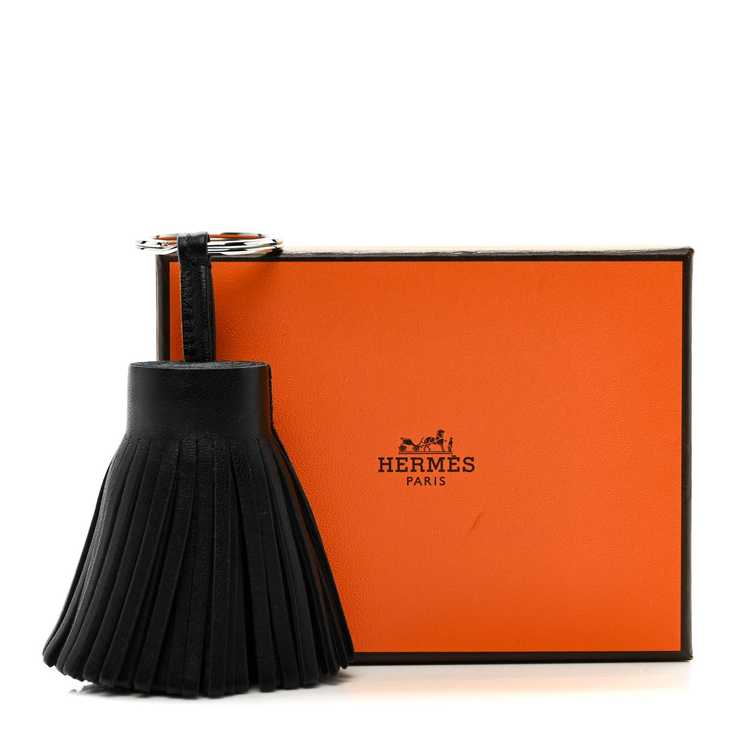 Lambskin Carmen Tassel Key Holder Black
