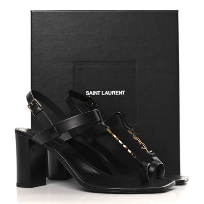 Saint Laurent Calfskin Cassandra 75 Sandals 41 Black 10 of 10
