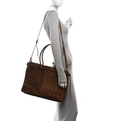 Prada Suede Extra Large Bonnie Shoulder Bag Cocoa Brown 2 of 9