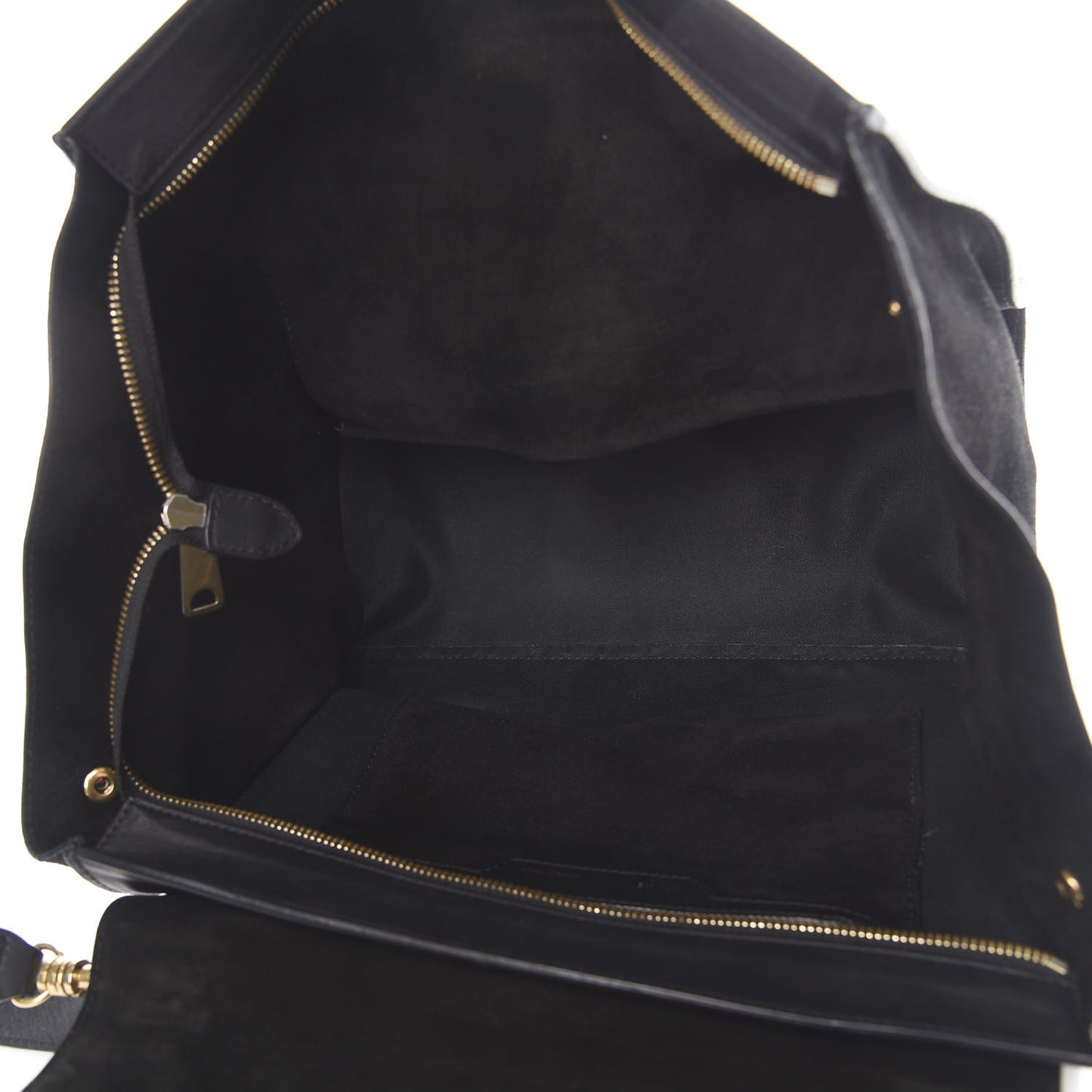 Smooth Calfskin Suede Medium Trapeze Black