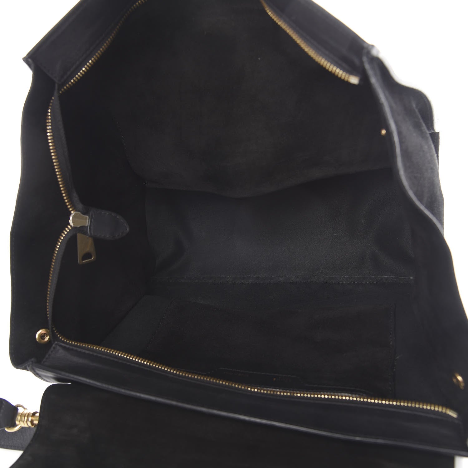 Celine Smooth Calfskin Suede Medium Trapeze Black 4 of 8