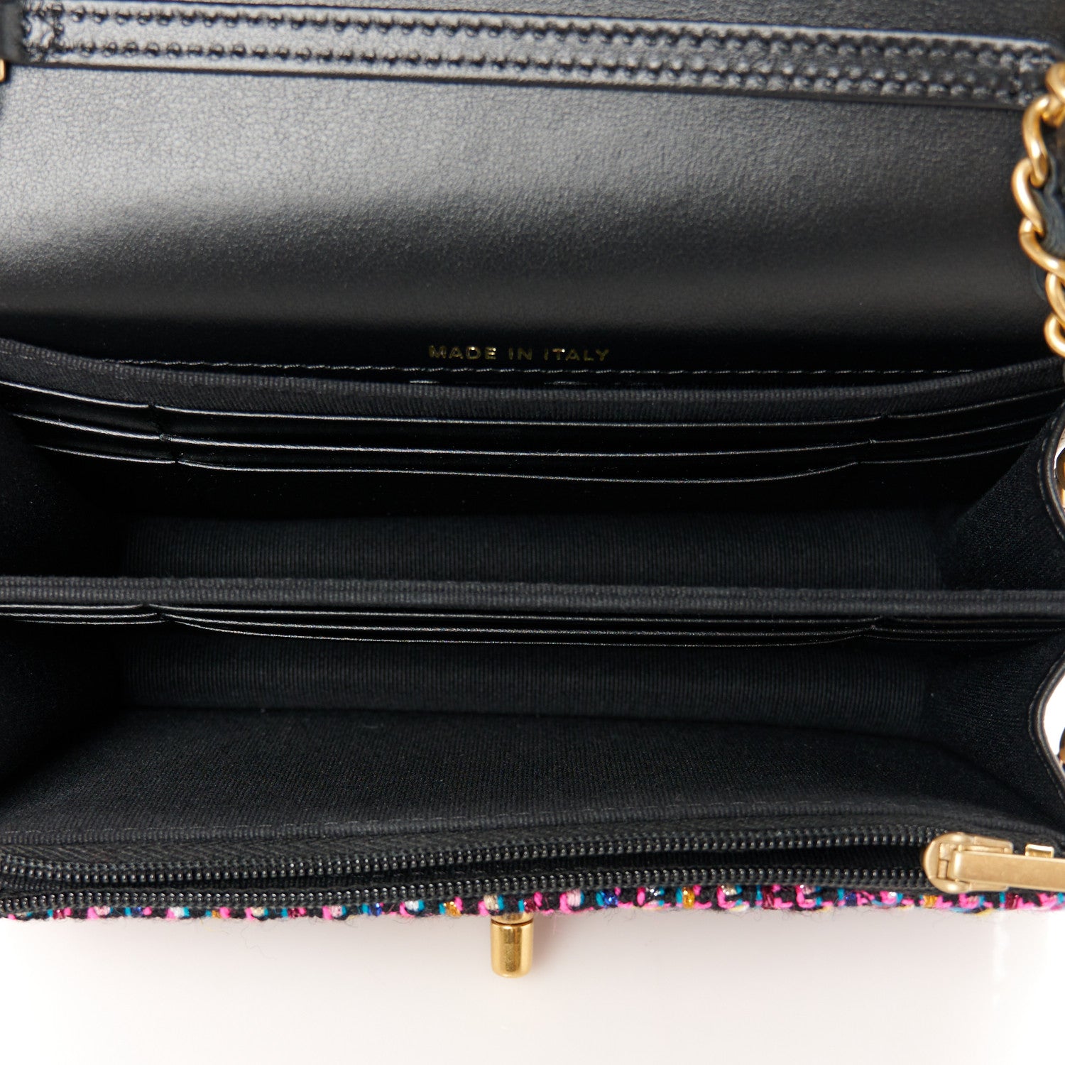Chanel Tweed Quilted CC Mini Wallet On Chain WOC Pink Multicolor 5 of 14