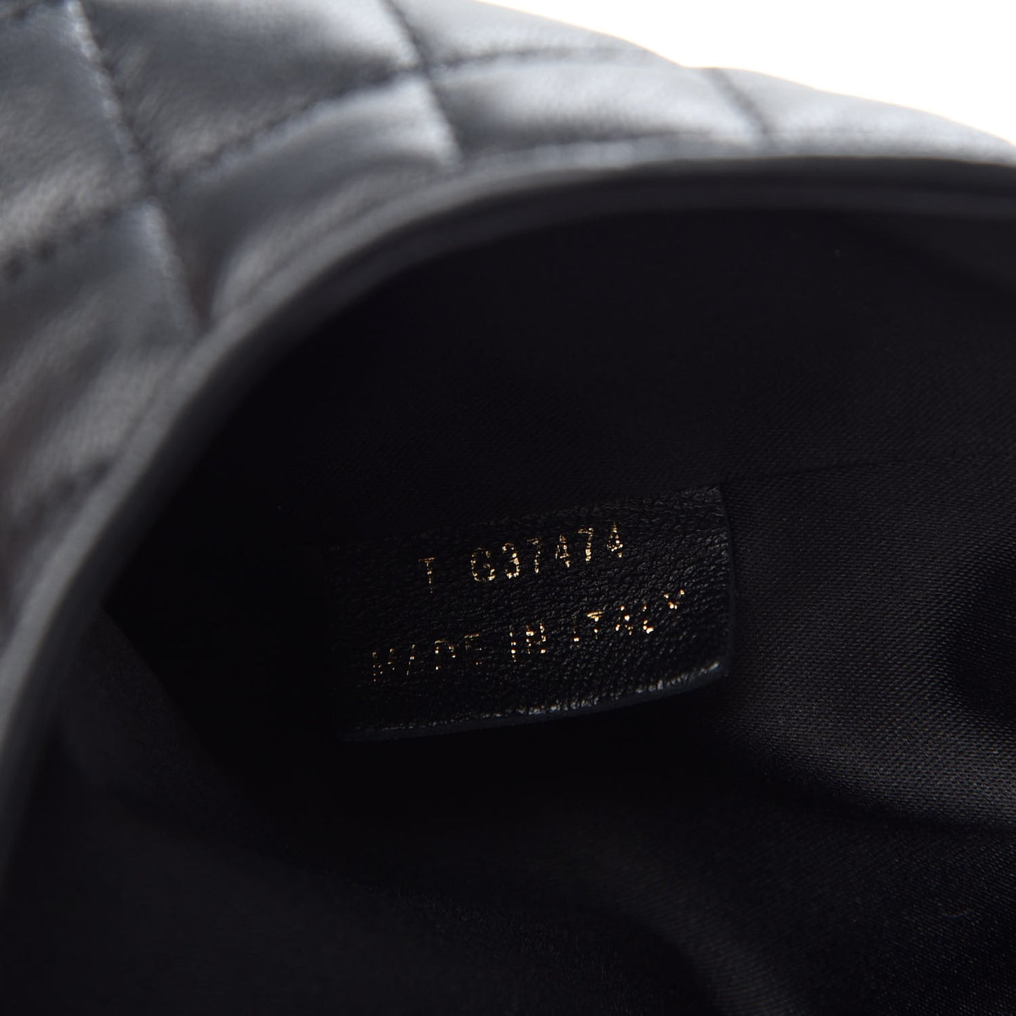 Lambskin Quilted Slipper Pouch Black