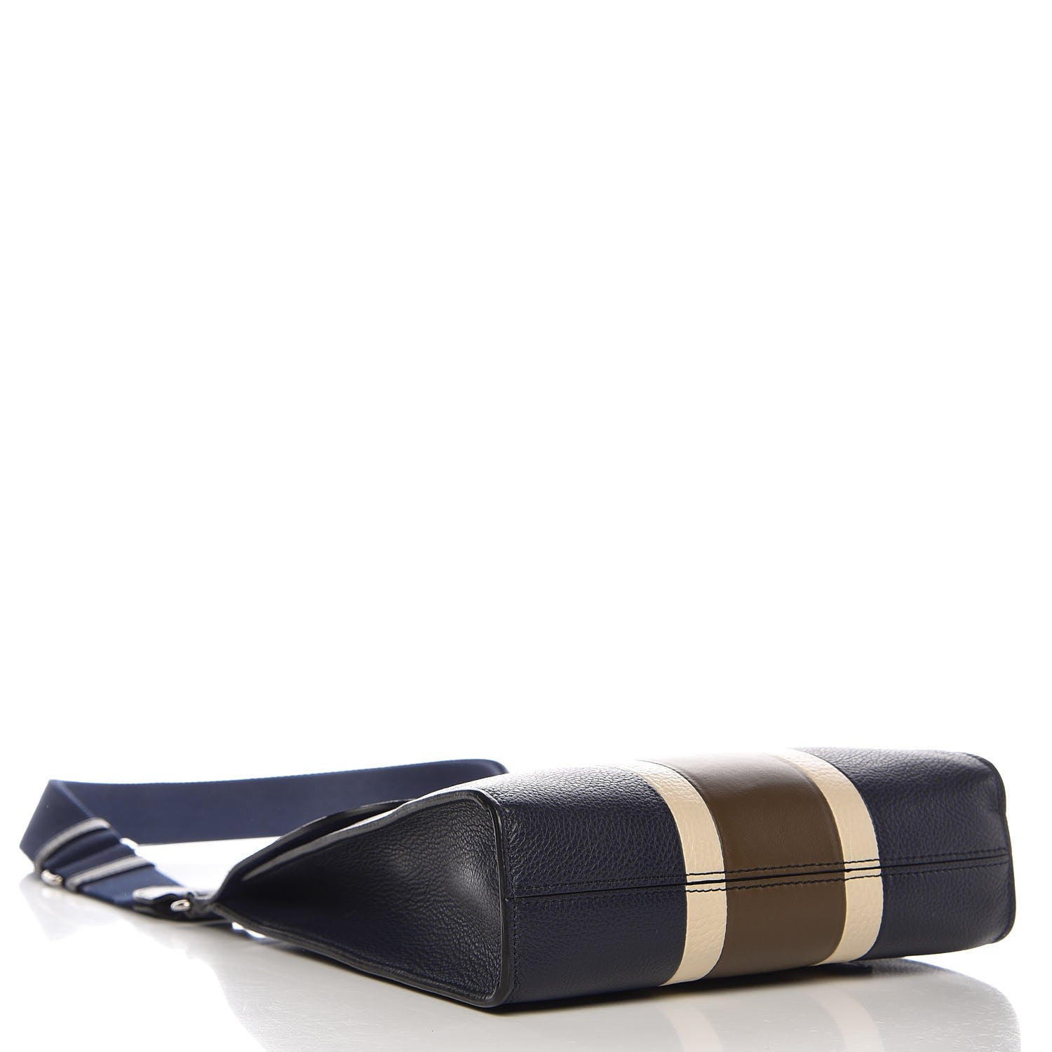 Mulberry Natural Grain Calfskin College Stripe Antony Messenger Midnight Chalk Moss 4 of 7