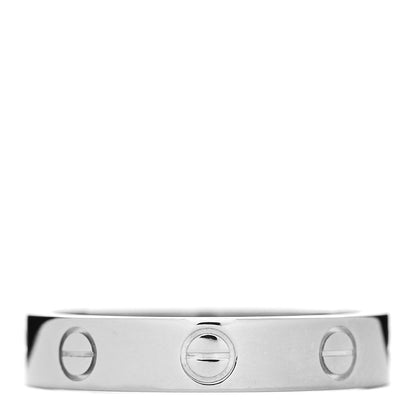 Cartier 18K White Gold Diamond 4mm LOVE Wedding Band Ring 53 6.5 3 of 5