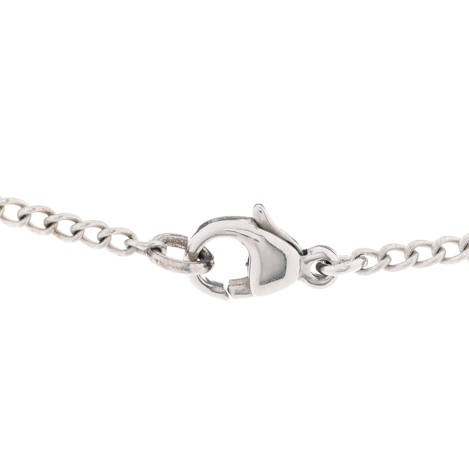 Chanel Enamel Striped CC Necklace Blue Silver 6 of 6