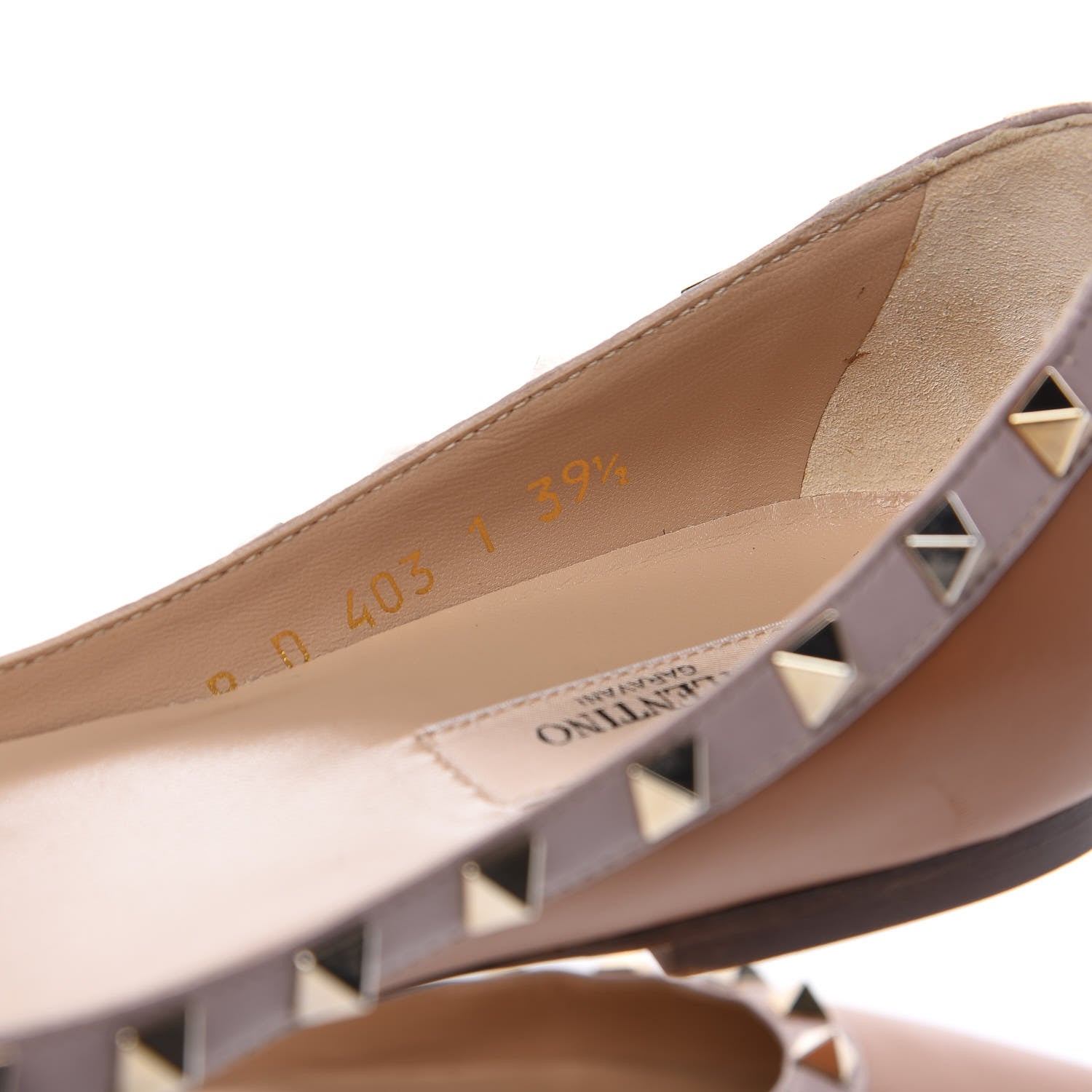Valentino Garavani Nappa Rockstud Ballerina Flats 39.5 Light Cuir Poudre 7 of 11