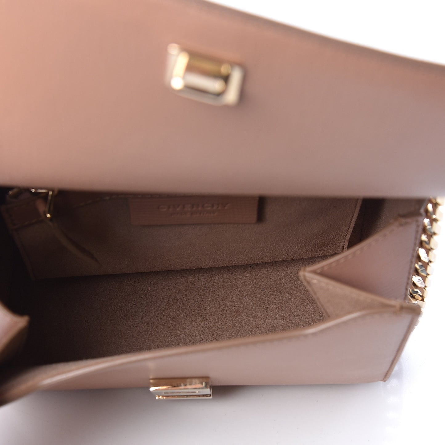 Textured Calfskin Mini Pandora Box Chain Crossbody Bag Old Pink