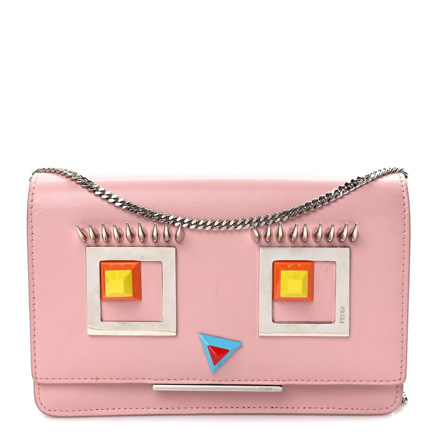 Fendi Vitello Century Hypnoteyes Tube Wallet On Chain Bubblegum 1 of 10