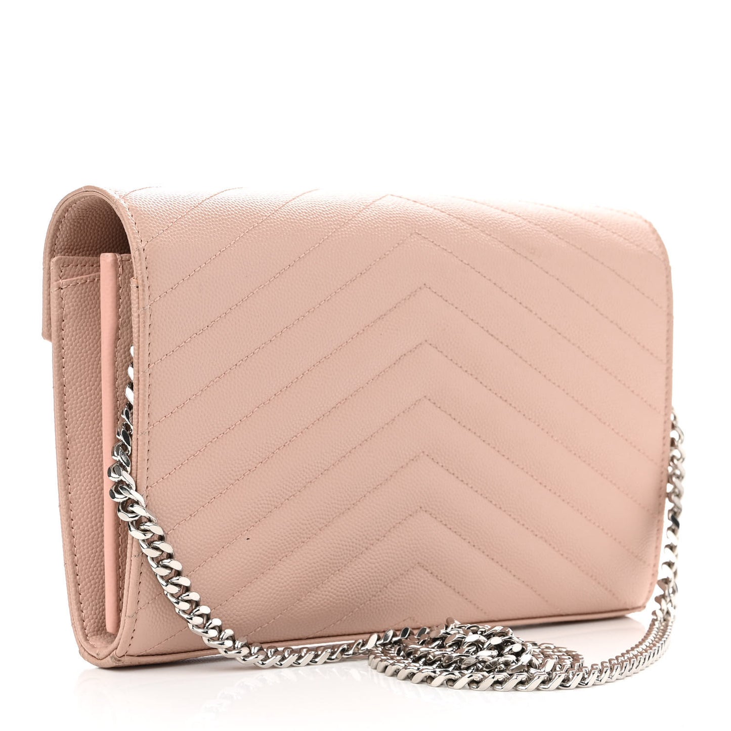 Grain De Poudre Matelasse Chevron Cassandre Chain Wallet Pale Pink