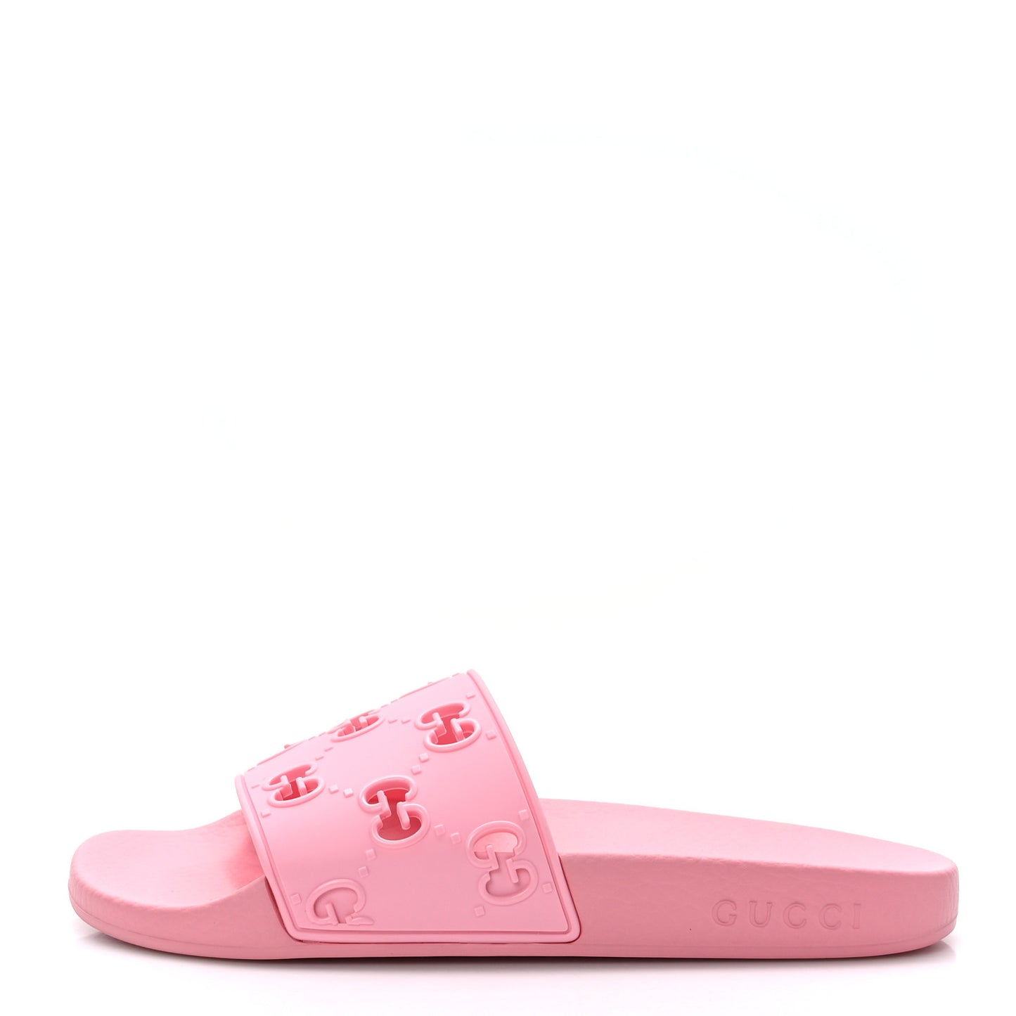 Rubber GG Monogram Perforated Womens Slide Sandals 37 Rose Box