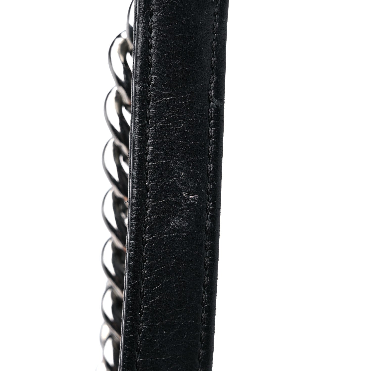 Chanel Deerskin Chevron Large CC Chain Bucket Drawstring Bag Black 16 of 17