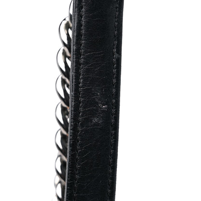 Chanel Deerskin Chevron Large CC Chain Bucket Drawstring Bag Black 16 of 17