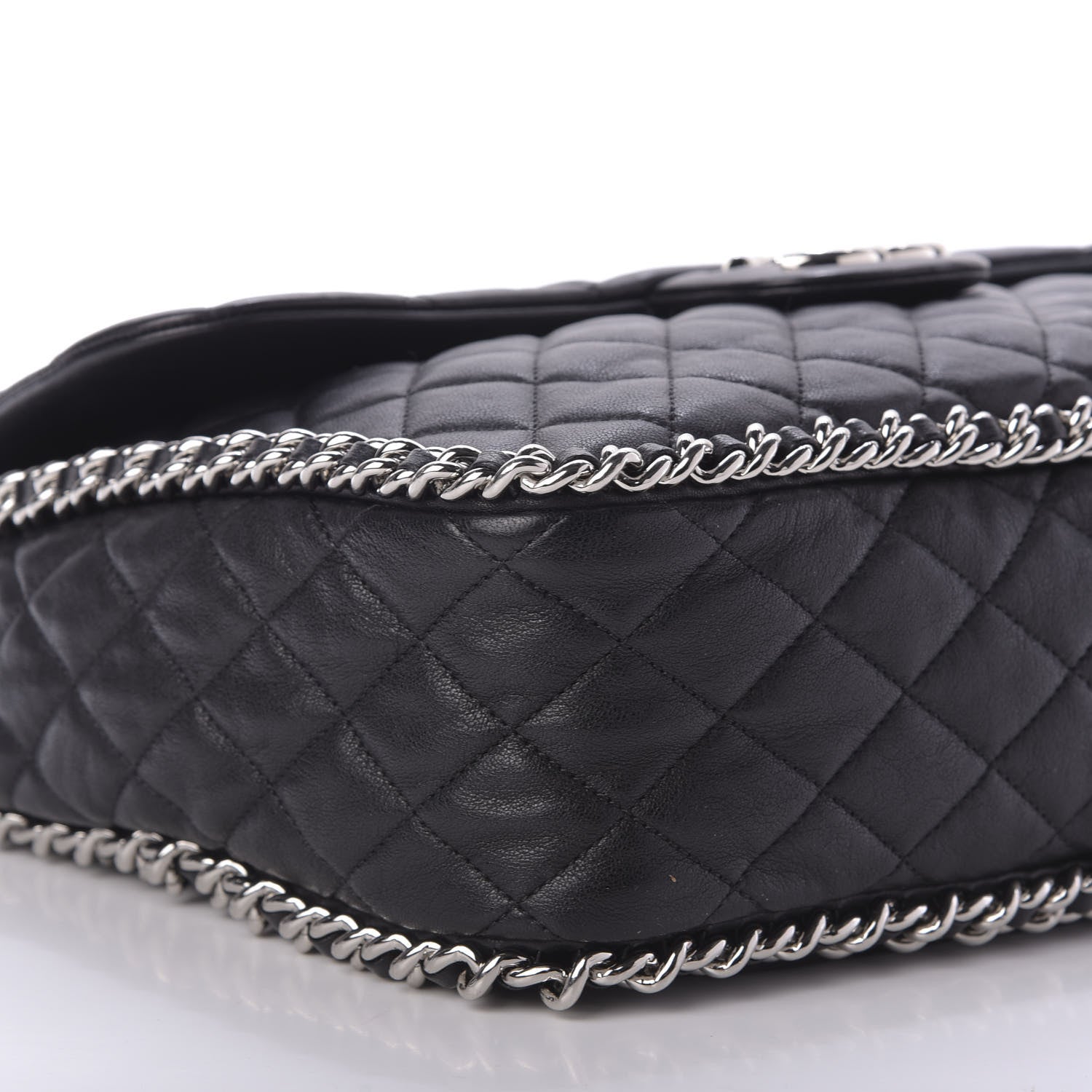 Chanel Washed Lambskin Quilted Maxi Chain Around Flap Black 6 of 9