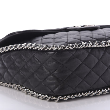Chanel Washed Lambskin Quilted Maxi Chain Around Flap Black 6 of 9