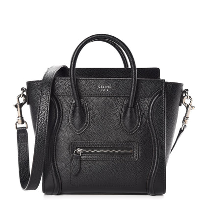 Celine Drummed Calfskin Nano Luggage Black 1 of 8