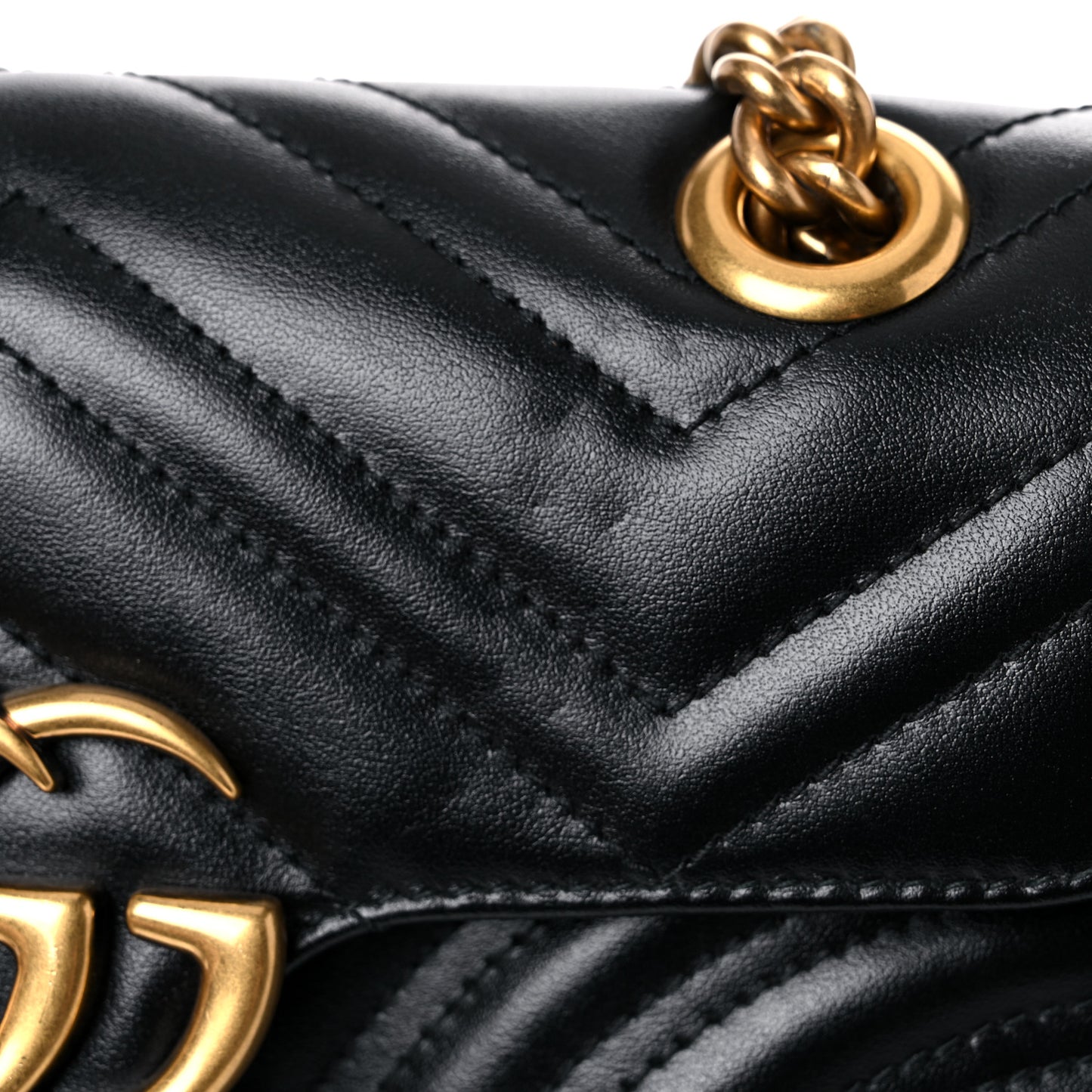 Calfskin Matelasse Mini GG Marmont Shoulder Bag Black