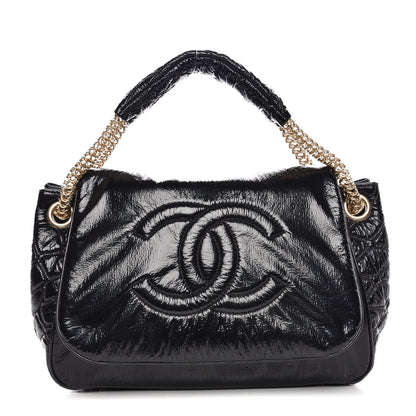 Chanel Vinyl Rodeo Accordion Flap Bag Black 1 of 7