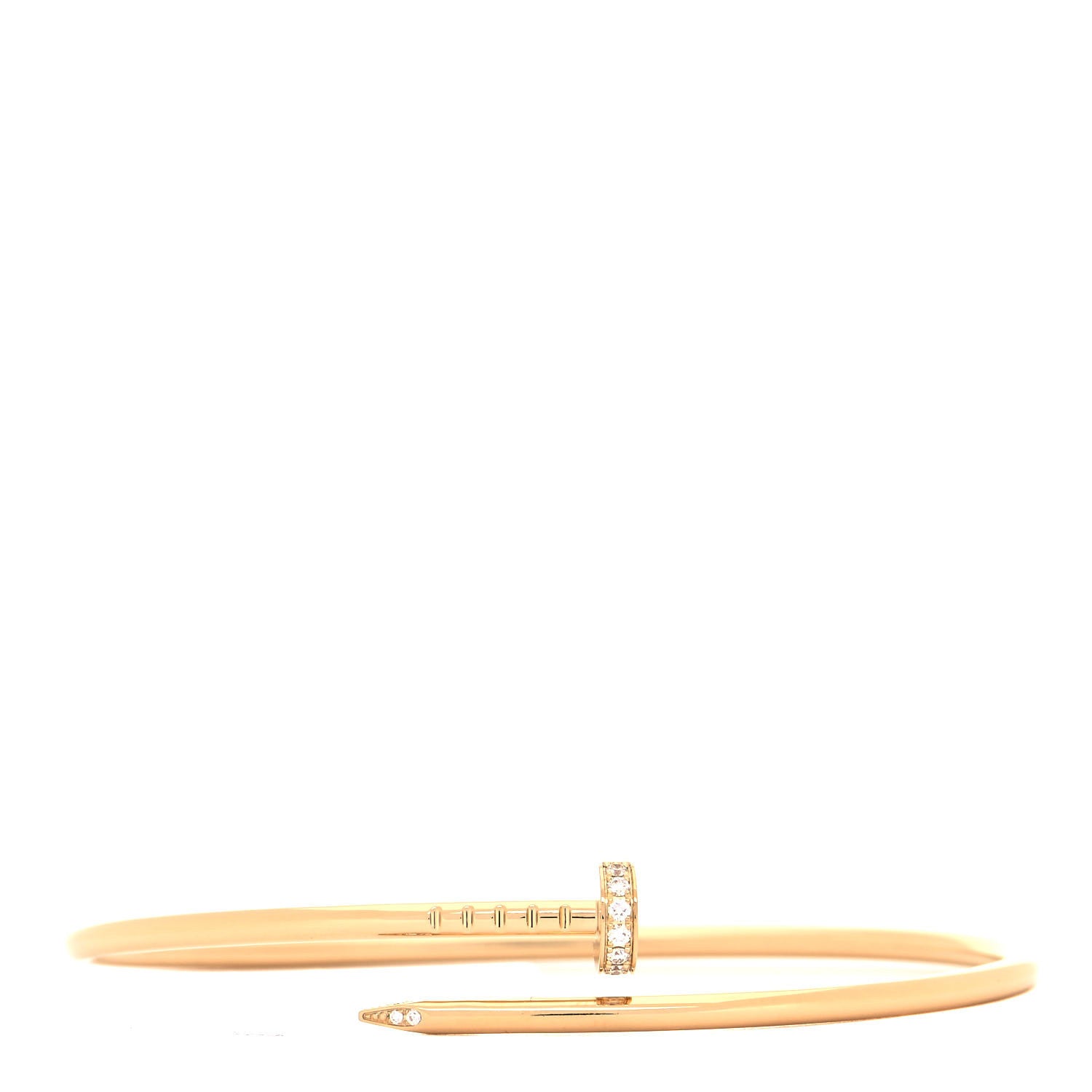 Cartier 18K Yellow Gold Diamond Small Juste Un Clou Bracelet 18 1 of 5