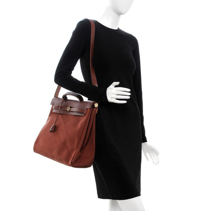 Hermes Toile Vache Calfskin Herbag 2 in 1 36 MM Natural 2 of 22