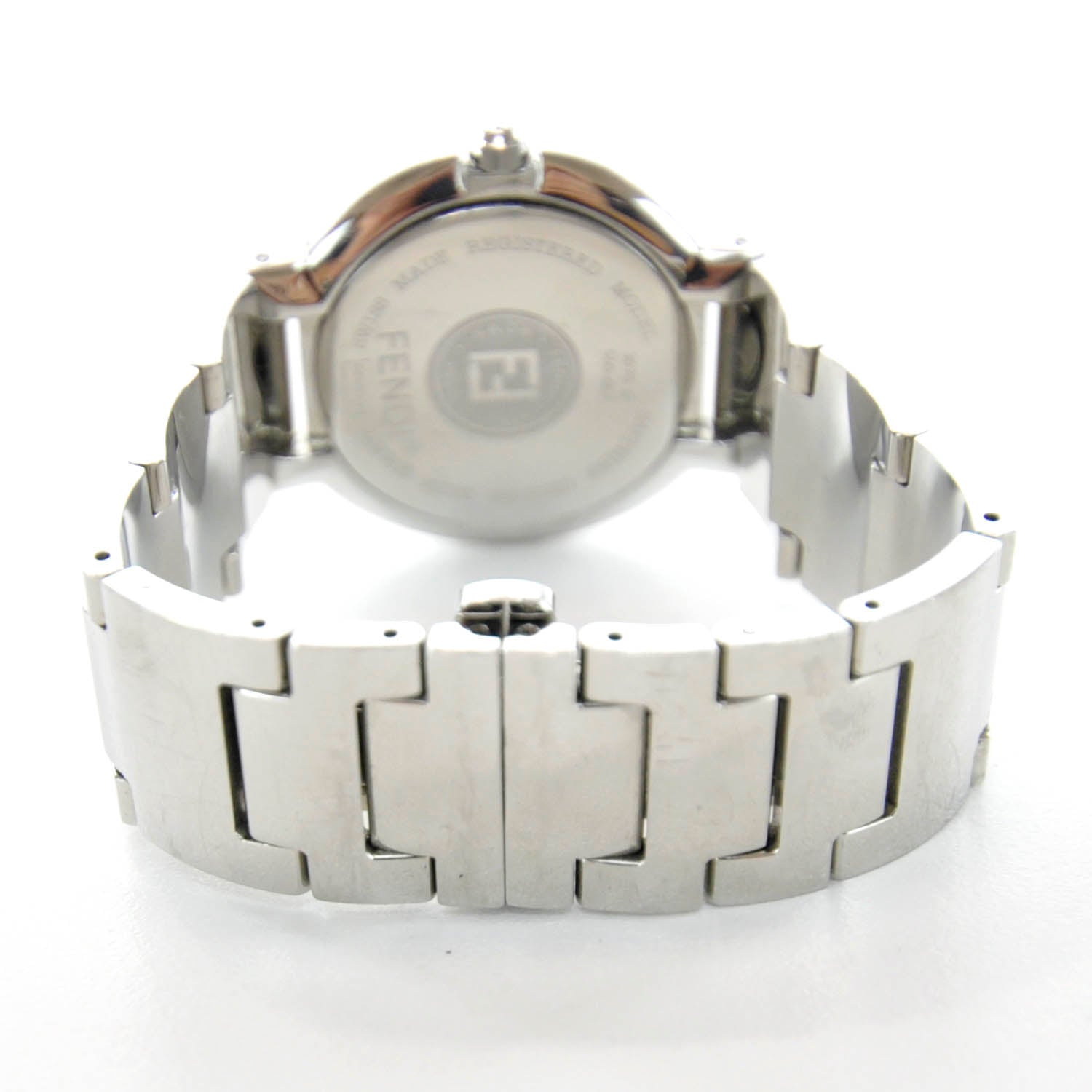 Fendi Stainless Steel Diamond Bezel Blue Mother of Pearl 35mm Orologi Quartz Watch 5 of 7