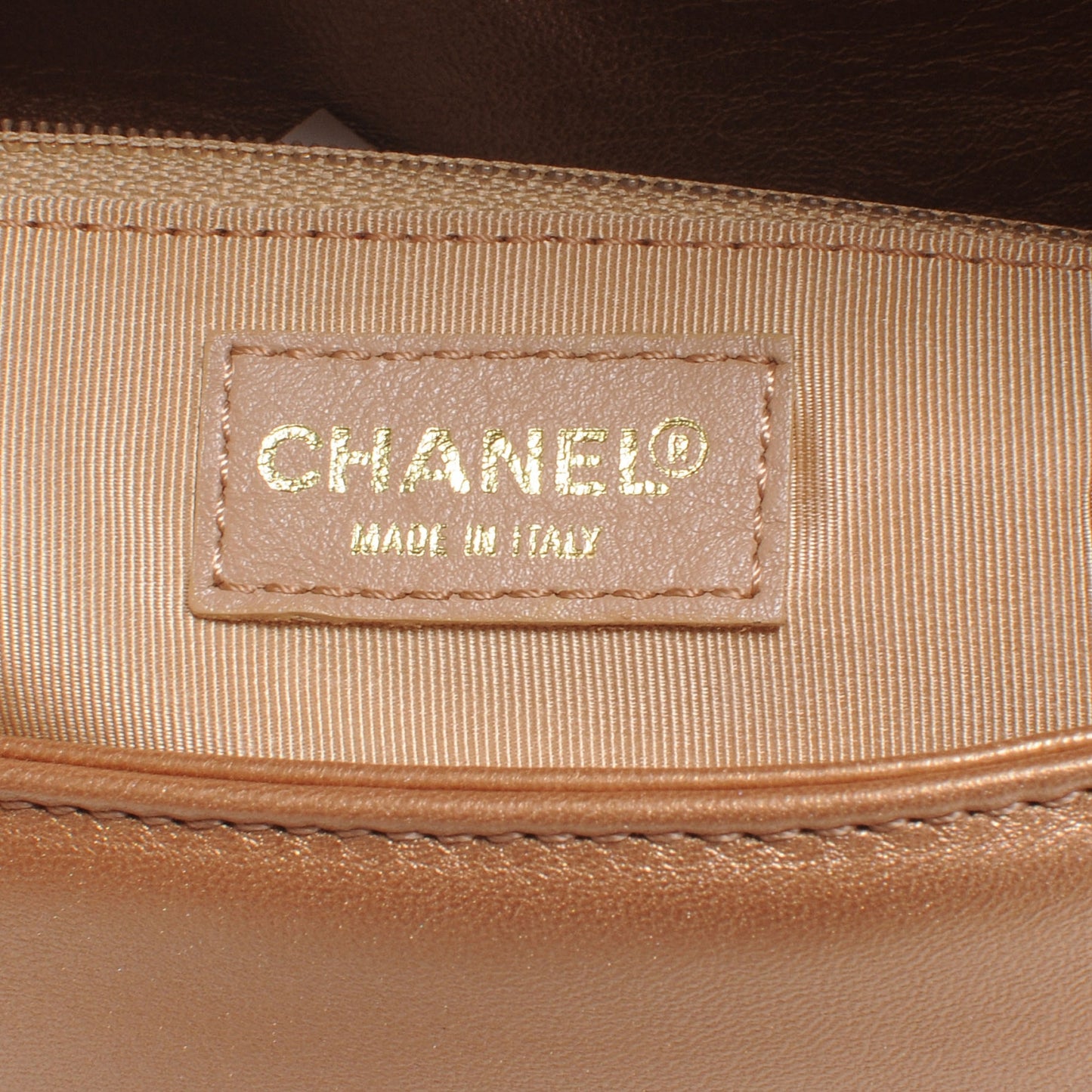 Lambskin Chocolate Bar Quilted CC Flap Bronze
