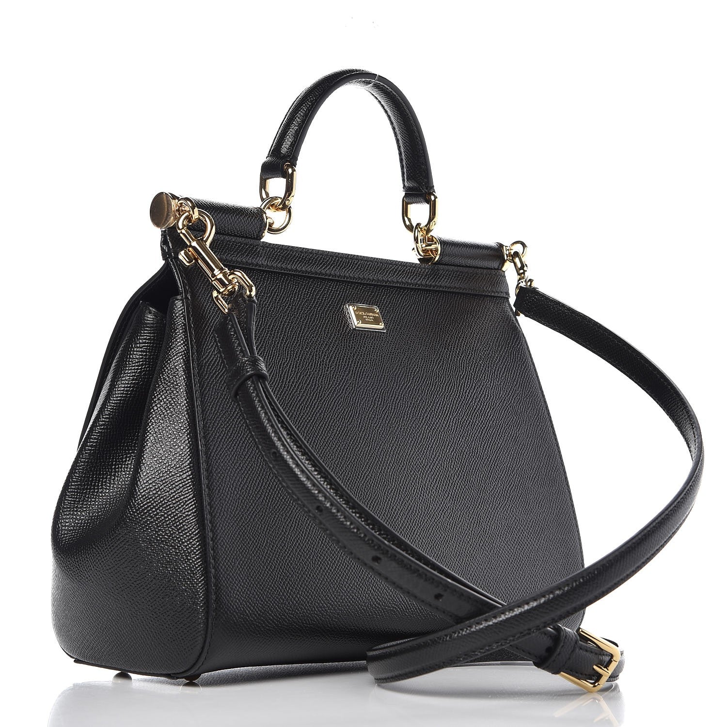 Dolce & Gabbana Dauphine Medium DG Family Patch Miss Sicily Satchel Black 4 of 9