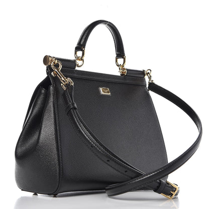 Dolce & Gabbana Dauphine Medium DG Family Patch Miss Sicily Satchel Black 4 of 9
