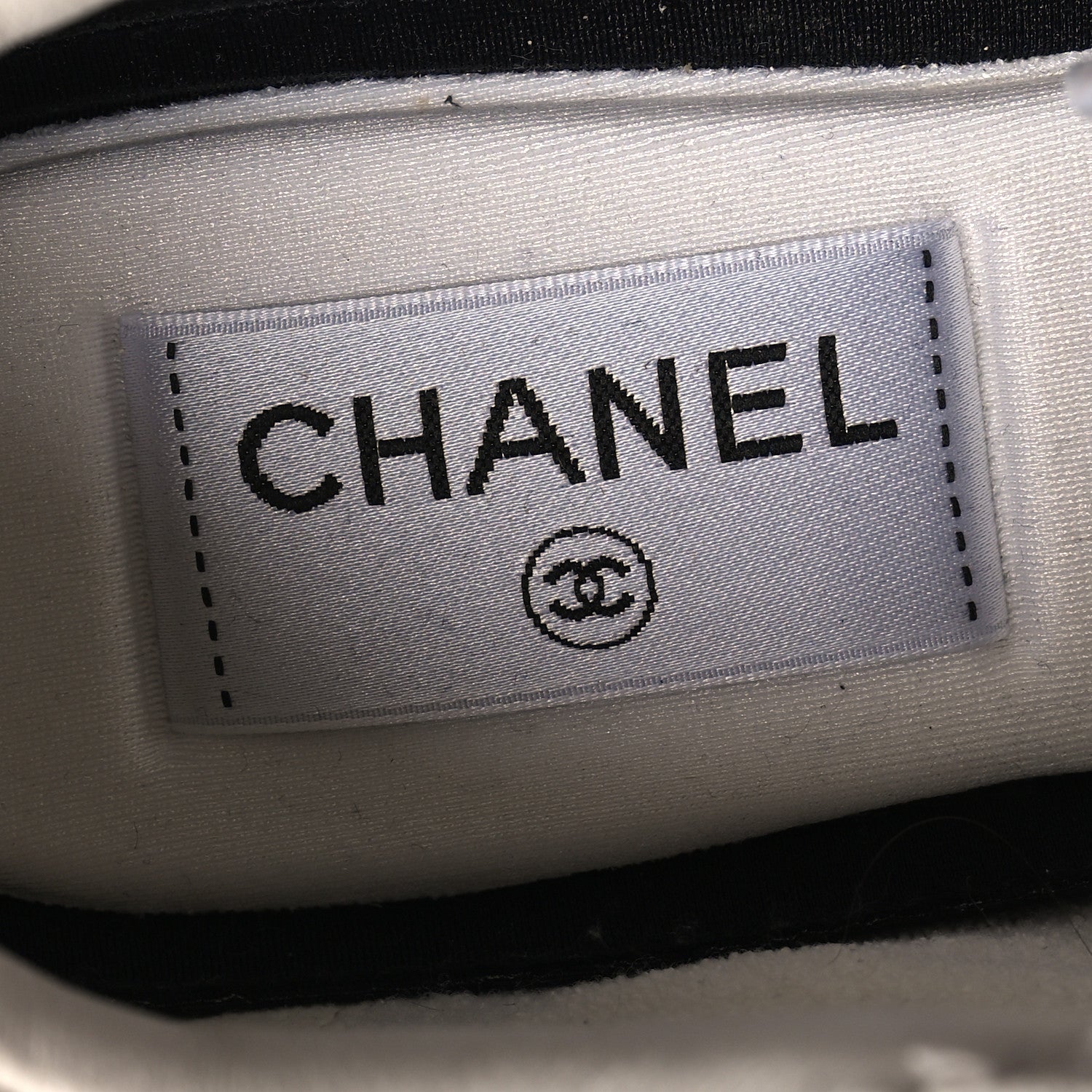 Chanel Painted Iridescent Cotton Tweed Suede Womens CC Sneakers 36 White Silver Multicolor 7 of 7